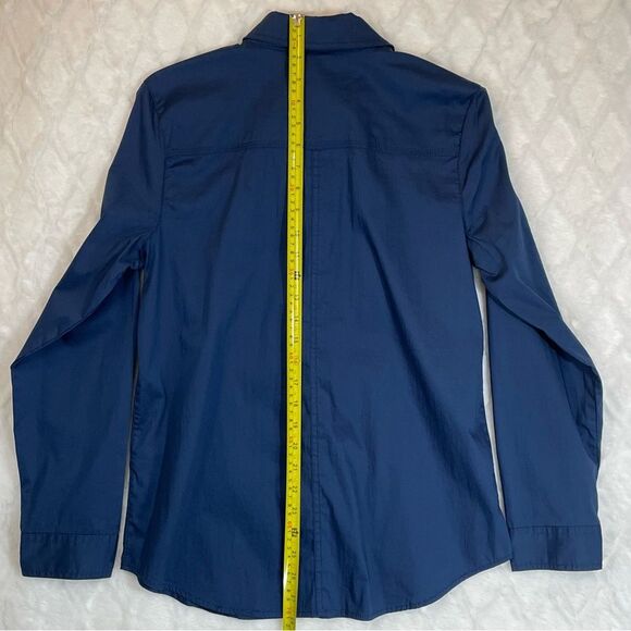 NWT Chico’s Casual Cotton Button Down Collared Long Sleeve Shirt Blue Size 0 - Picture 11 of 16